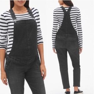 Gap Maternity Denim Overalls in Faded Black